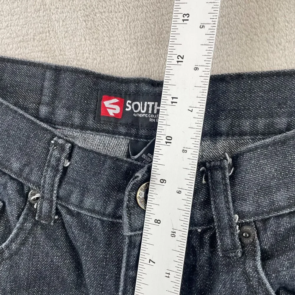 Southpole‎ Jeans Men 32 (Meas. 30x30) Black Straight Fit Zip Fly Skate